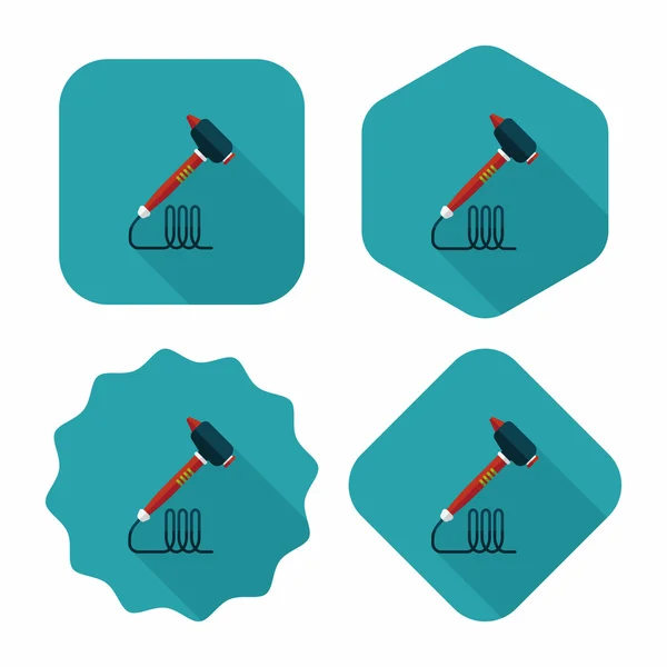 Perceuse dentaire icône plate avec ombre longue — Image vectorielle