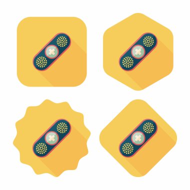 uzun gölge ile tıbbi sargı düz simgesi