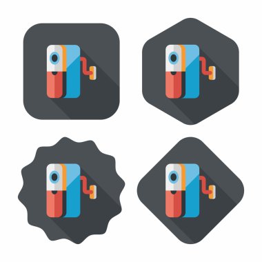 kalem kalemtıraş düz simgesi ile uzun gölge, eps10