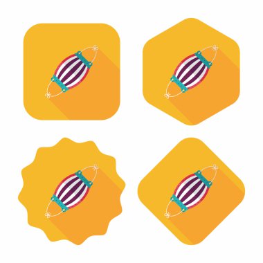 tıbbi maske uzun gölge ile düz simgesi