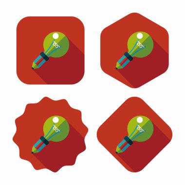 ampul uzun gölge, eps10 düz simgesi