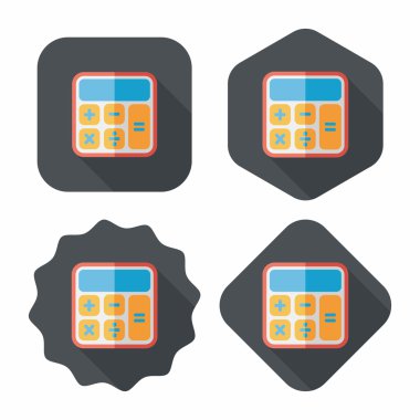 düz hesap makinesi simge uzun gölge, eps10