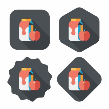 Uzun Gölge, eps10 süt ve apple düz simgesi