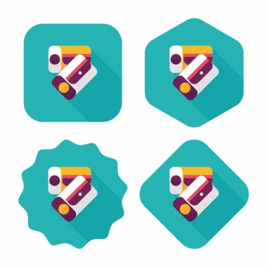 kalem kalemtıraş düz simgesi ile uzun gölge, eps10