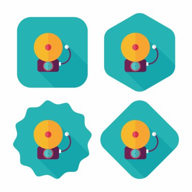 Alarm zili uzun gölge, eps10 düz simgesiyle