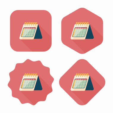 düz takvim simgesini uzun gölge, eps10