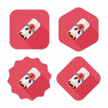 Uzun Gölge, eps10 ile Diploma düz simgesi