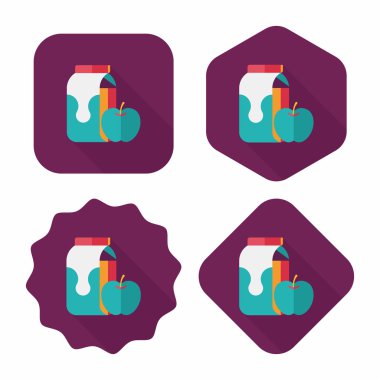 Uzun Gölge, eps10 süt ve apple düz simgesi