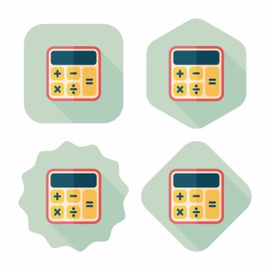 düz hesap makinesi simge uzun gölge, eps10