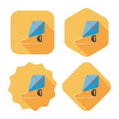 uçurtma düz simgesi ile uzun gölge, eps10