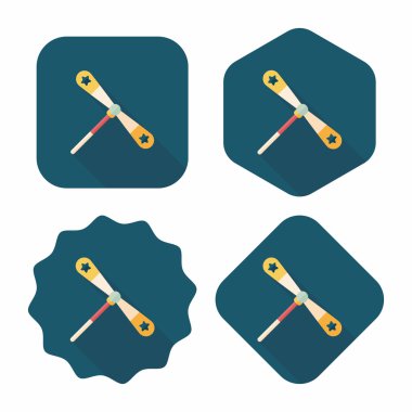 uzun gölge ile bıçaklar pervane oyuncak düz simgesi