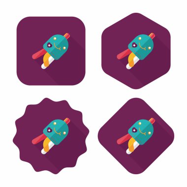 denizanası bebek düz simgesi ile uzun gölge, eps10