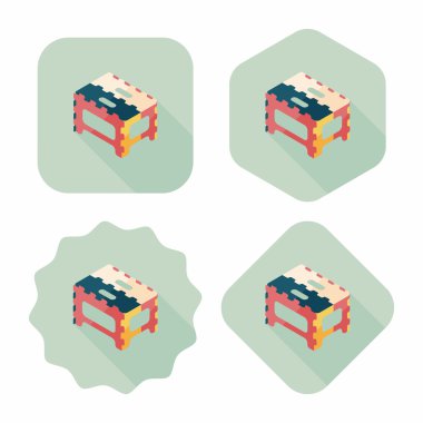 Uzun Gölge, eps10 katlanır sandalye düz simgesi