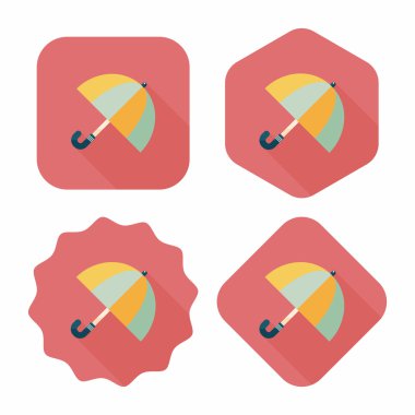 şemsiye uzun gölge düz simgesi