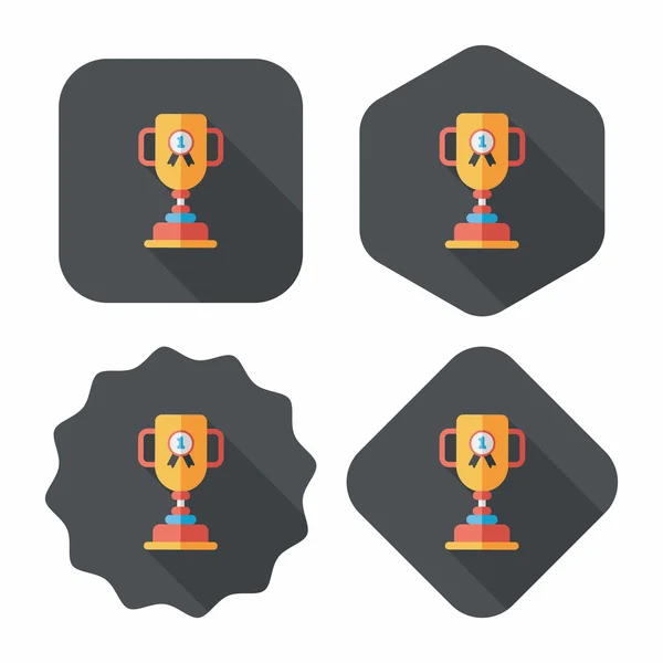 Trophy Cup flat icon with long shadow,eps10 — Stock Vector