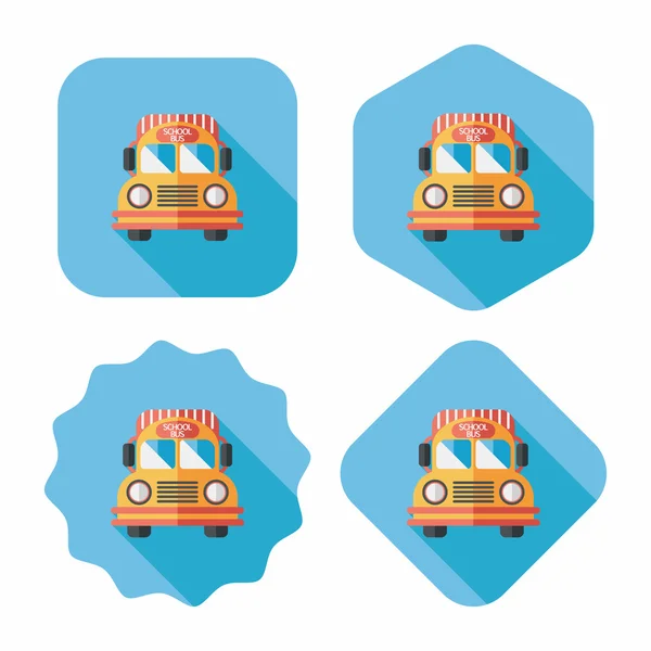 School Bus flat icon with long shadow,eps10 — Stock Vector