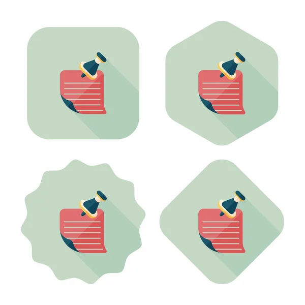 Papier à lettres icône plate avec ombre longue, eps10 — Image vectorielle