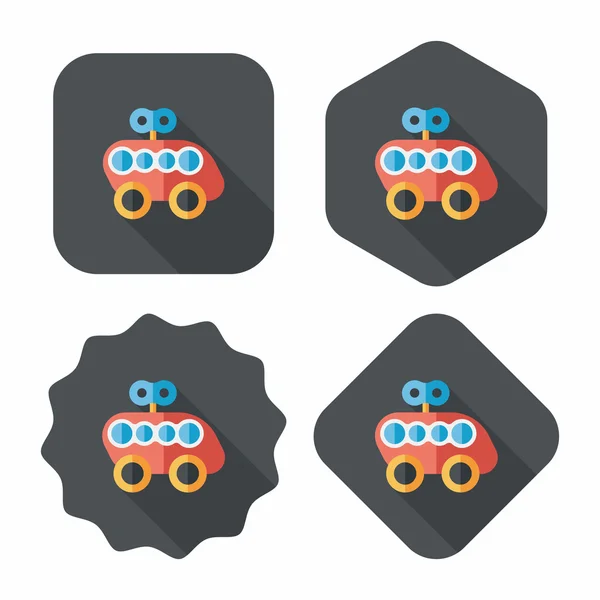 Toy car flat icon with long shadow — Stock Vector