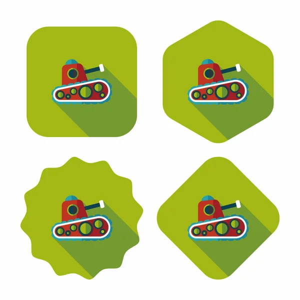 Tank platte pictogram met lange schaduw, eps10 — Stockvector