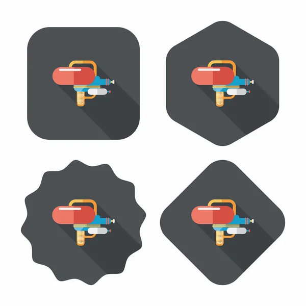 Pistolet à eau icône plate avec ombre longue — Image vectorielle