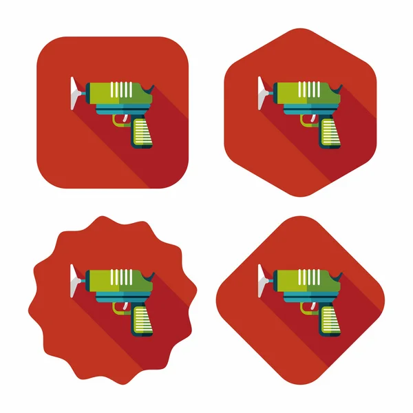 Vannpistolflatt ikon med lang skygge – stockvektor