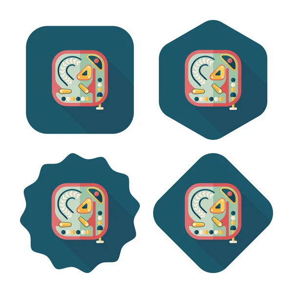 Pinball platte pictogram met lange schaduw, eps10 — Stockvector