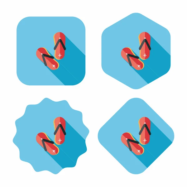 Flip flop icono plano con sombra larga — Vector de stock