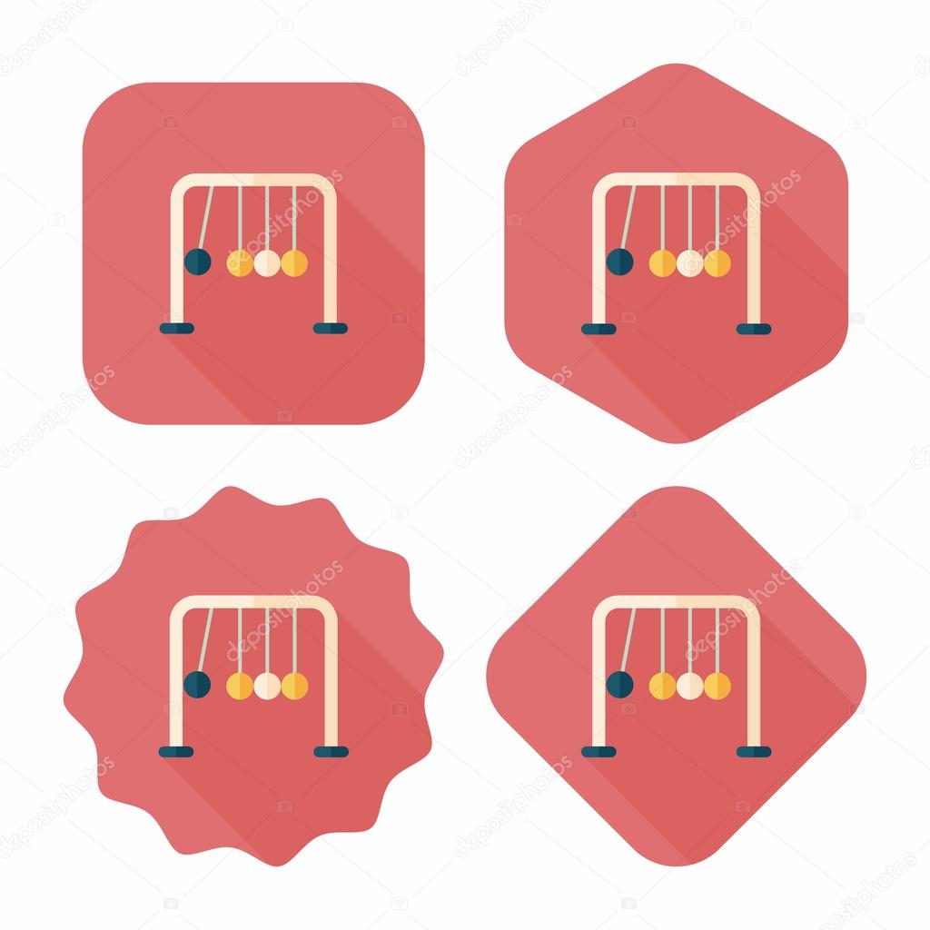 Newton's Cradle flat icon with long shadow,eps10