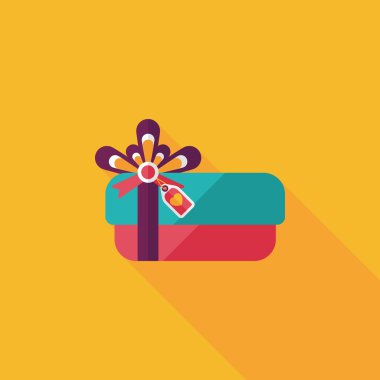 doğum günü düz simgesi uzun gölge, eps10 sunar.