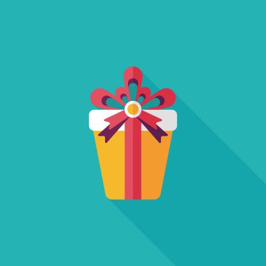 doğum günü düz simgesi uzun gölge, eps10 sunar.