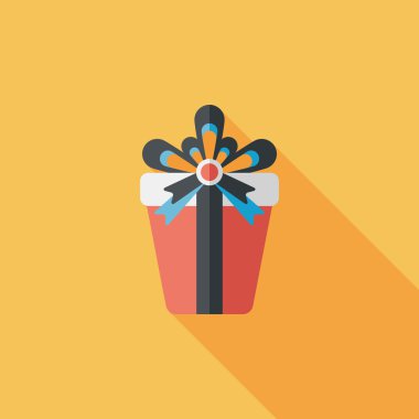 doğum günü düz simgesi uzun gölge, eps10 sunar.