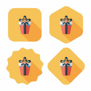 doğum günü düz simgesi uzun gölge, eps10 sunar.