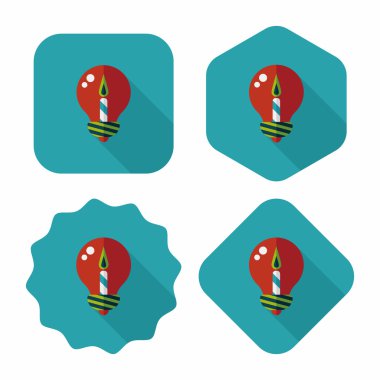 doğum günü mumu düz simgesi ile uzun gölge, eps10