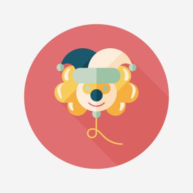 doğum günü ballon palyaço düz simgesiyle uzun gölge, eps10