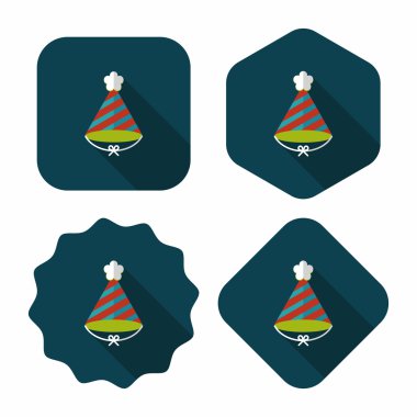 Uzun Gölge, eps10 ile doğum günü şapkası düz simgesi