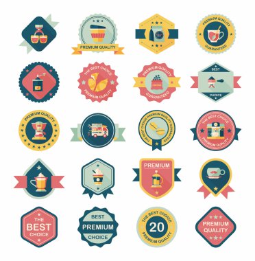 kahve rozet tasarım düz arka plan ayarlamak, eps10