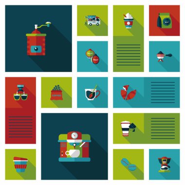 Kahve düz UI afiş arka plan ayarlamak, eps10