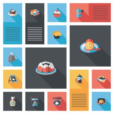 Kahve düz UI afiş arka plan ayarlamak, eps10