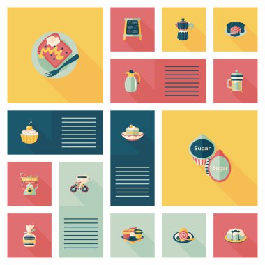 Kahve düz UI afiş arka plan ayarlamak, eps10