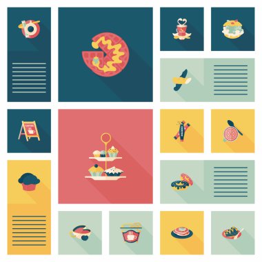 Kahve düz UI afiş arka plan ayarlamak, eps10