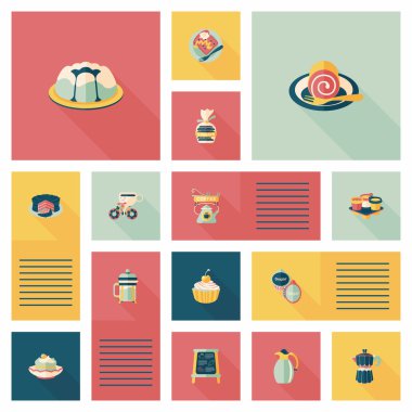 Kahve düz UI afiş arka plan ayarlamak, eps10