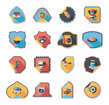 Kahve etiket düz afiş arka plan ayarlamak, eps10