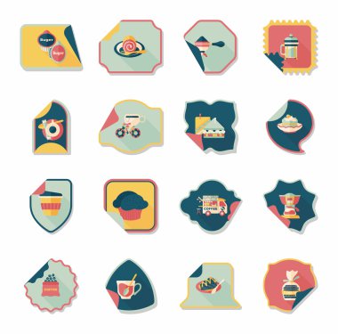 Kahve etiket düz afiş arka plan ayarlamak, eps10