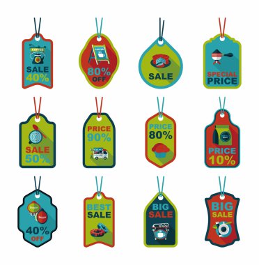 Kahve etiketi düz afiş arka plan ayarlamak, eps10