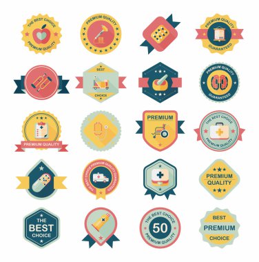 Hastane rozet afiş tasarım düz arka plan ayarlamak, eps10