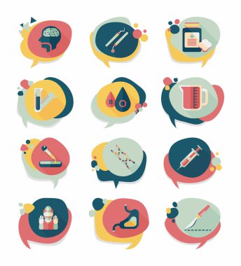 Kahve kabarcık konuşma düz afiş tasarım düz arka plan ayarlamak, eps