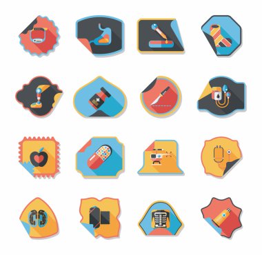 Hastane etiket düz afiş arka plan ayarlamak, eps10