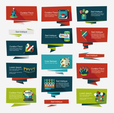 Doğum günü düz afiş arka plan ayarlamak, eps10