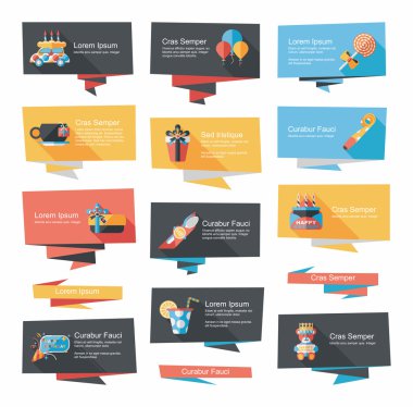 Doğum günü düz afiş arka plan ayarlamak, eps10