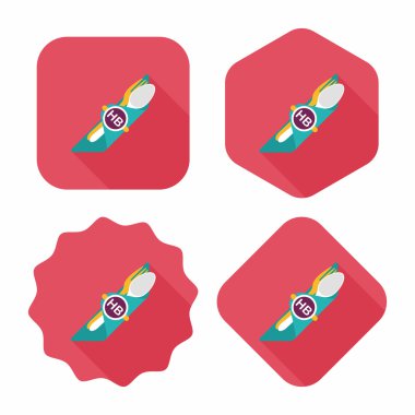 doğum günü partisi dishware düz simgesiyle uzun gölge, eps10